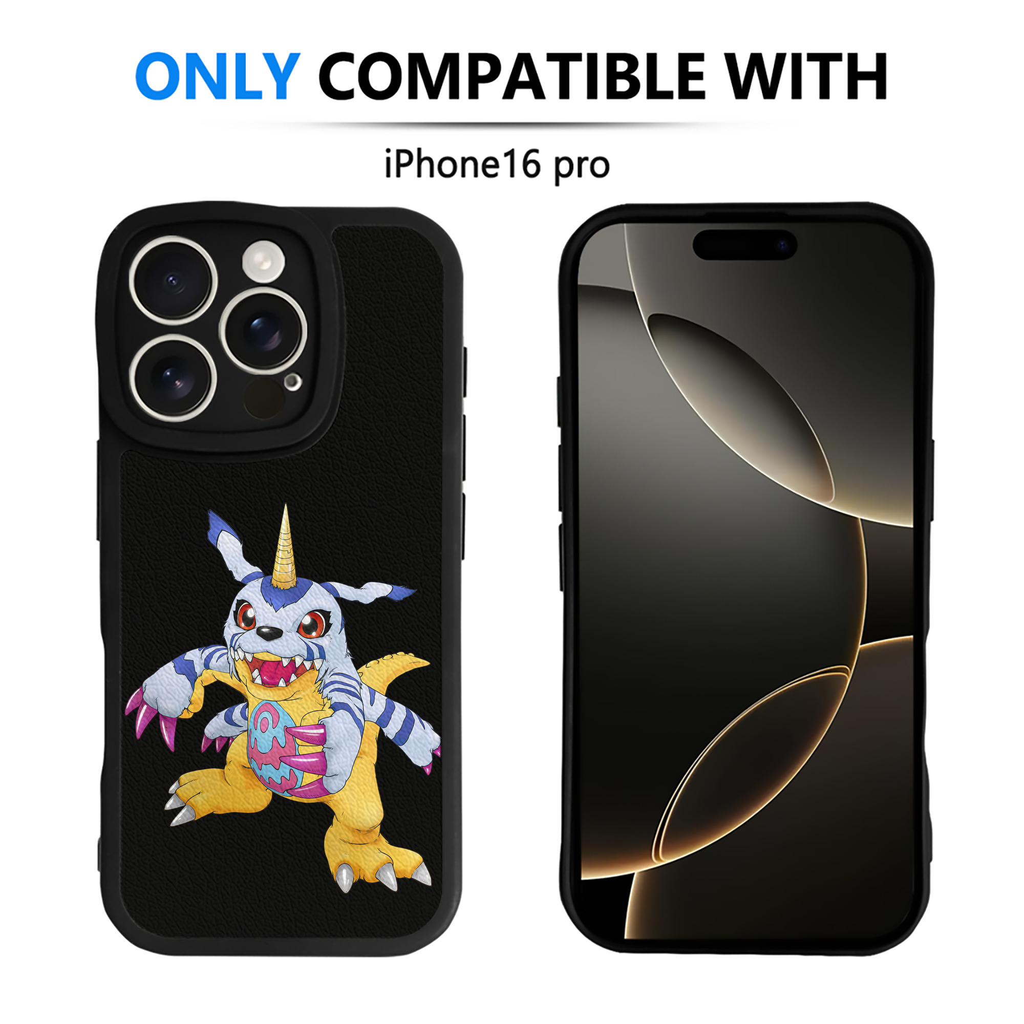 （画像用） Digimon デジタルモンスター/デジモン 【iPhone 16シリーズ対応】シリコンスマホケース（レザー調） 材質：シリコン